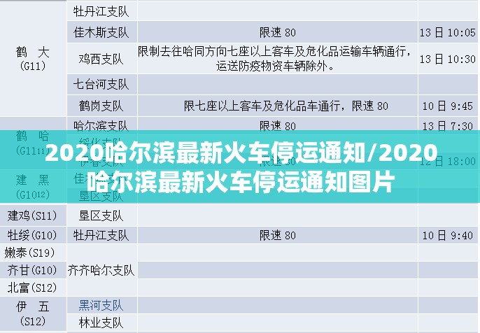 2020哈尔滨最新火车停运通知/2020哈尔滨最新火车停运通知图片