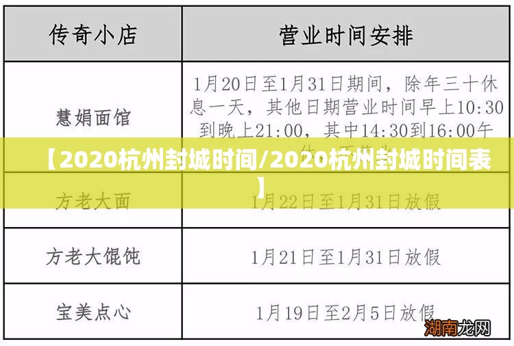 【2020杭州封城时间/2020杭州封城时间表】