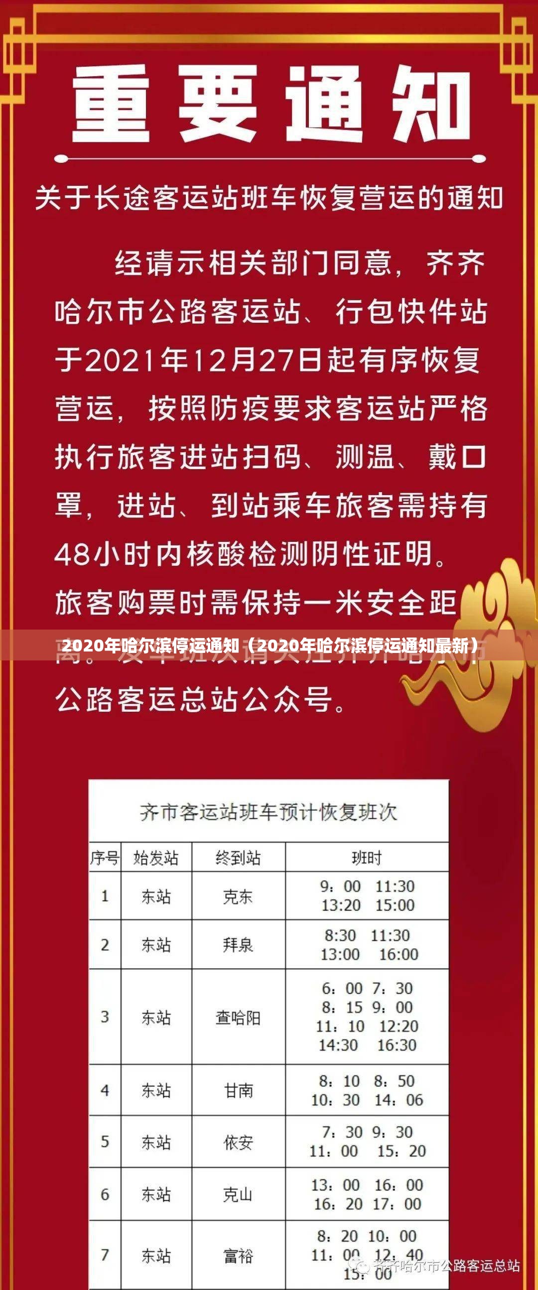 2020年哈尔滨停运通知（2020年哈尔滨停运通知最新）
