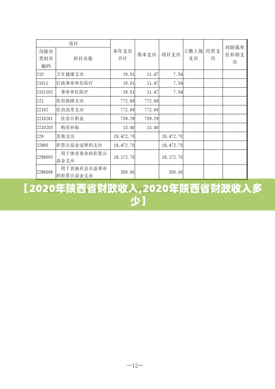 【2020年陕西省财政收入,2020年陕西省财政收入多少】