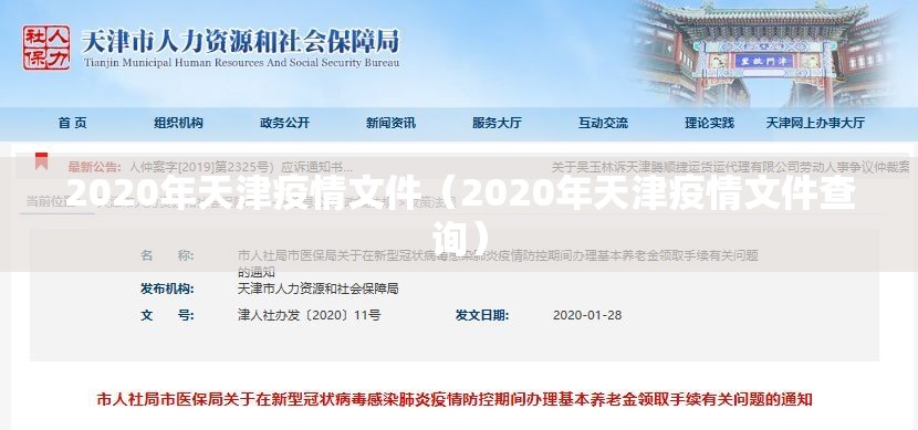 2020年天津疫情文件（2020年天津疫情文件查询）