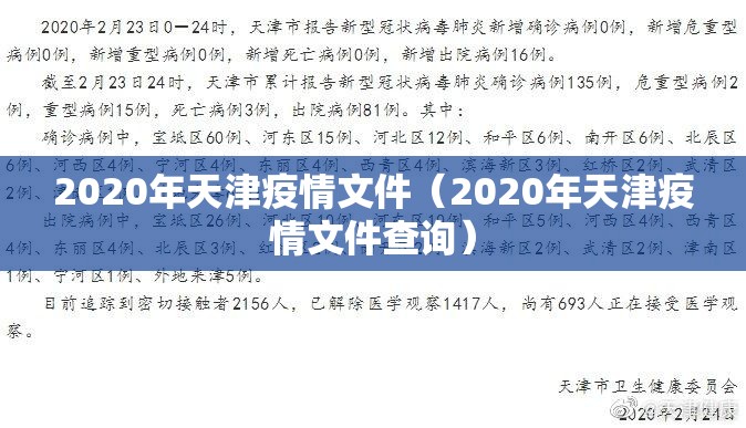 2020年天津疫情文件（2020年天津疫情文件查询）