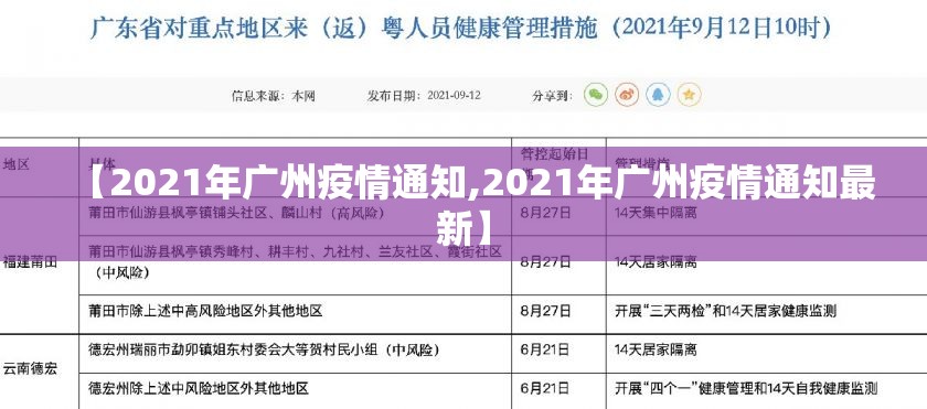 【2021年广州疫情通知,2021年广州疫情通知最新】