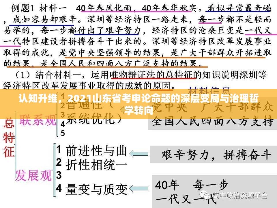 认知升维，2021山东省考申论命题的深层变局与治理哲学转向