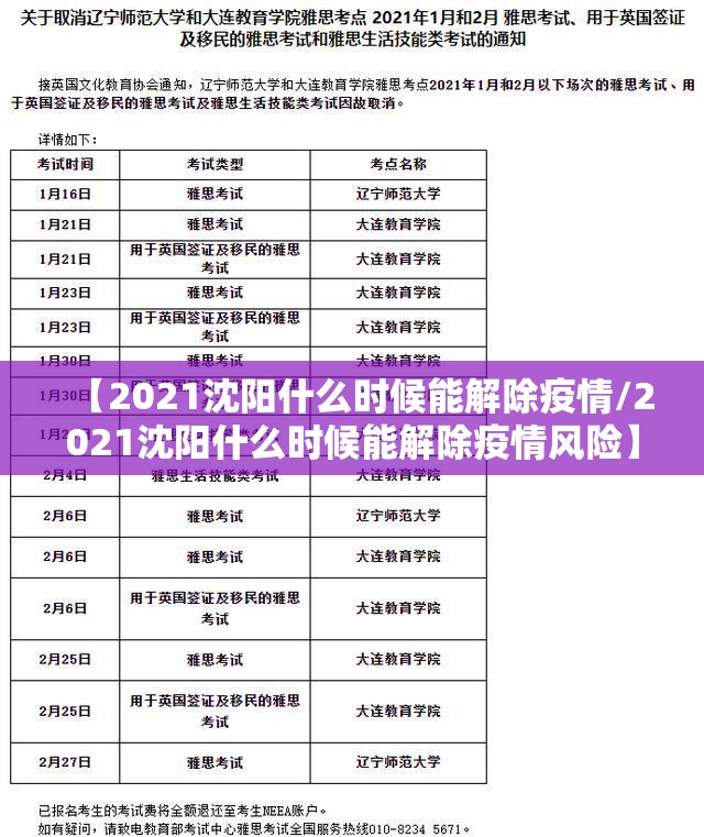 【2021沈阳什么时候能解除疫情/2021沈阳什么时候能解除疫情风险】