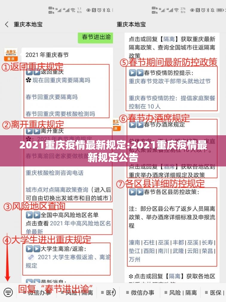 2021重庆疫情最新规定:2021重庆疫情最新规定公告