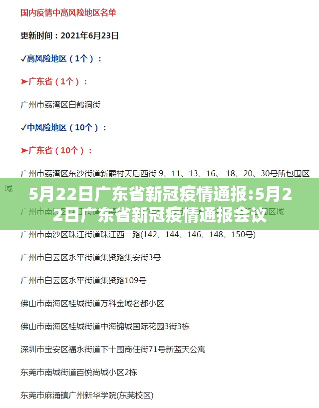 5月22日广东省新冠疫情通报:5月22日广东省新冠疫情通报会议