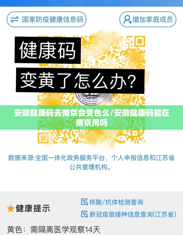 安徽健康码去南京会变色么/安徽健康码能在南京用吗