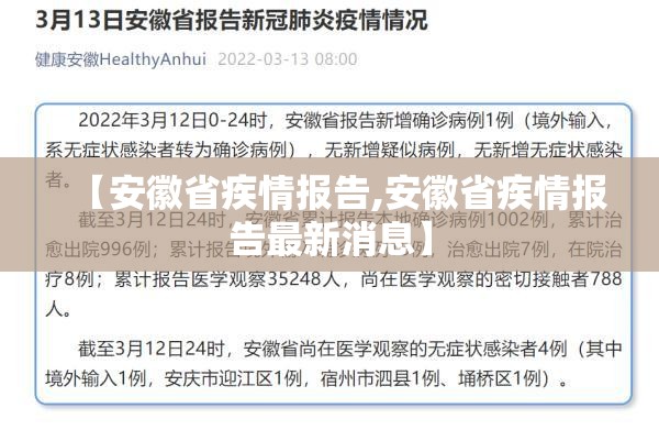 【安徽省疾情报告,安徽省疾情报告最新消息】