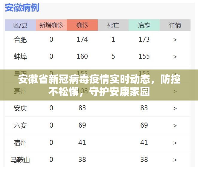 安徽省新冠病毒疫情实时动态，防控不松懈，守护安康家园