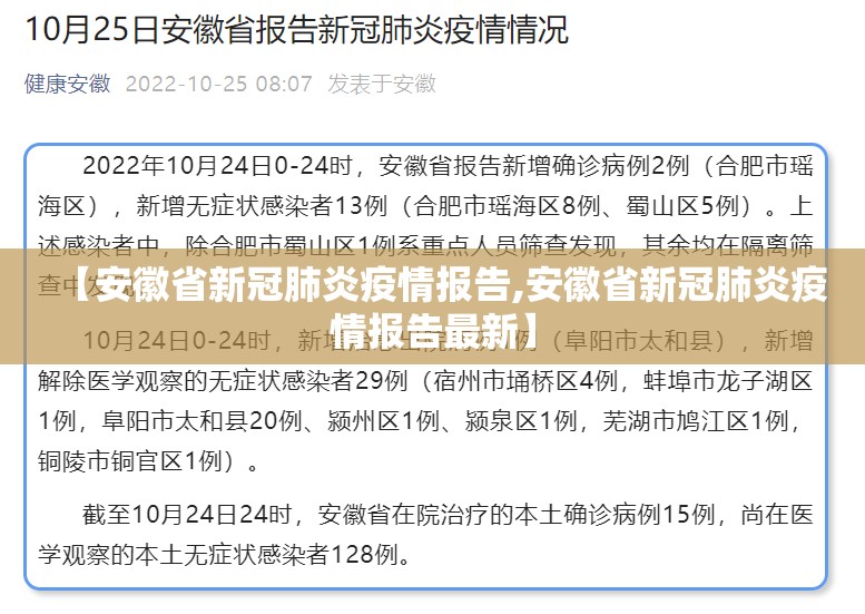 【安徽省新冠肺炎疫情报告,安徽省新冠肺炎疫情报告最新】