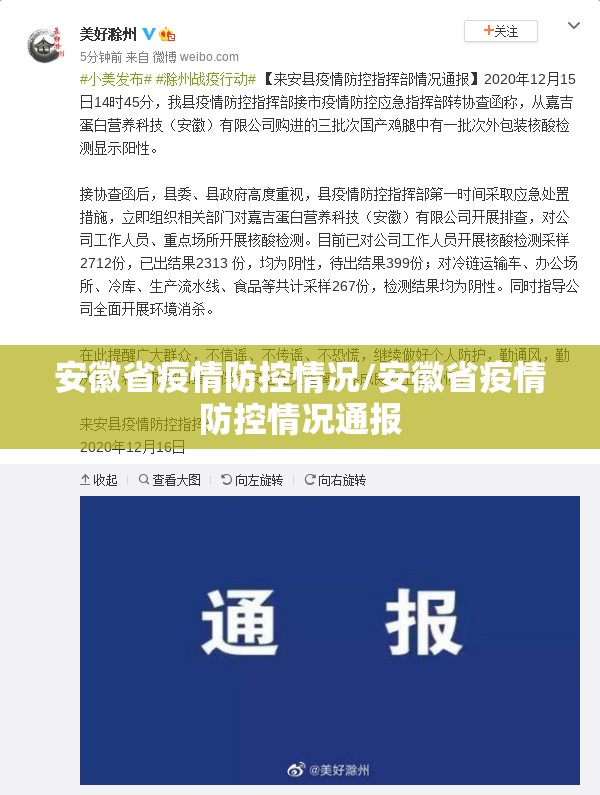安徽省疫情防控情况/安徽省疫情防控情况通报