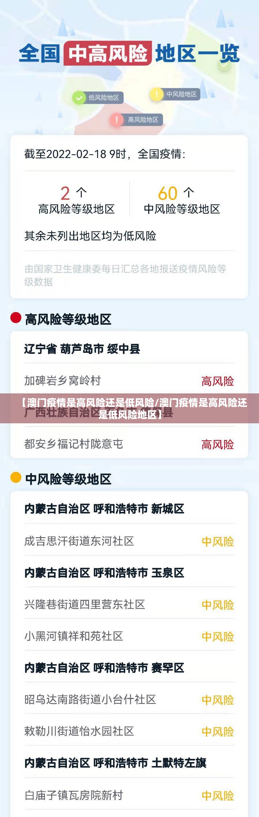 【澳门疫情是高风险还是低风险/澳门疫情是高风险还是低风险地区】