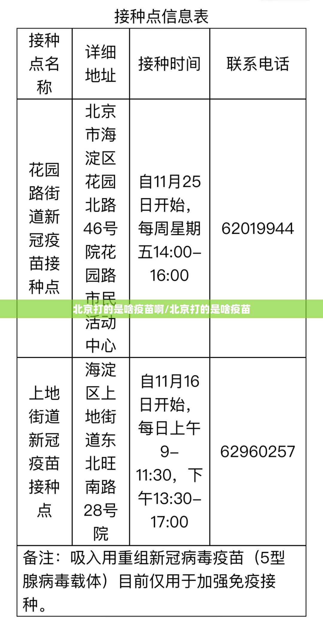 北京打的是啥疫苗啊/北京打的是啥疫苗