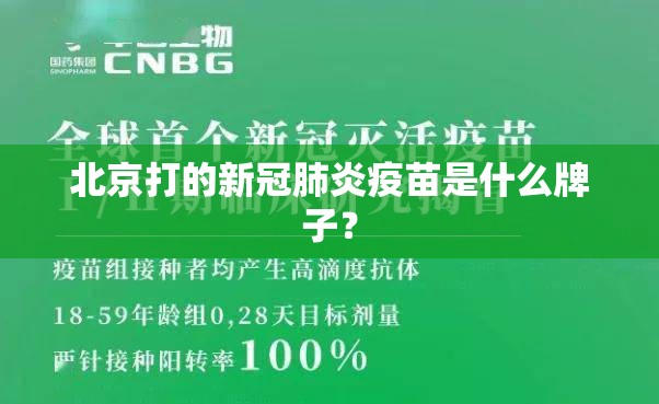 北京打的新冠肺炎疫苗是什么牌子？