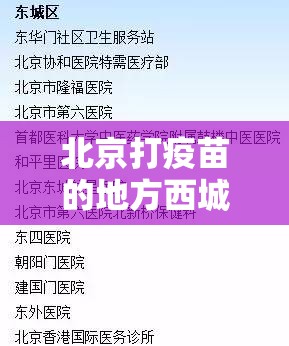 北京打疫苗的地方西城区:北京打疫苗的地方西城区能打吗
