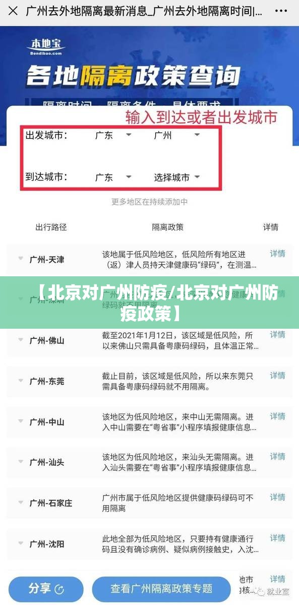 【北京对广州防疫/北京对广州防疫政策】