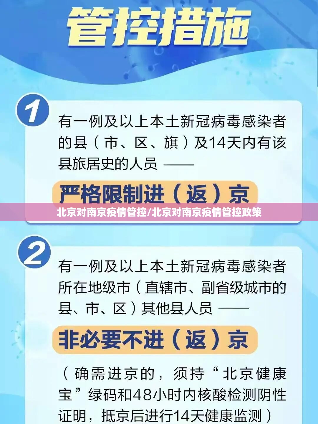 北京对南京疫情管控/北京对南京疫情管控政策