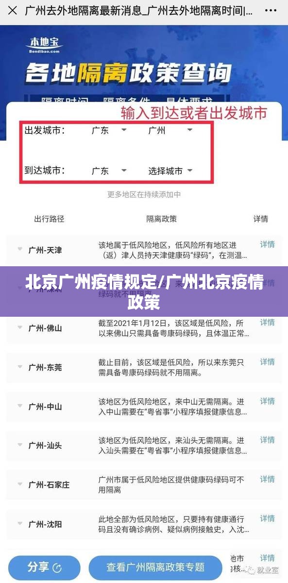 北京广州疫情规定/广州北京疫情政策