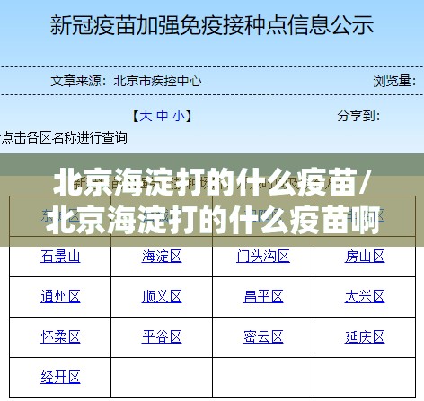 北京海淀打的什么疫苗/北京海淀打的什么疫苗啊