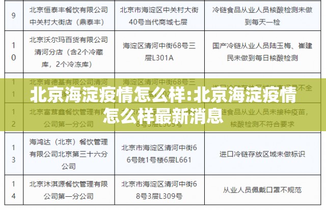 北京海淀疫情怎么样:北京海淀疫情怎么样最新消息