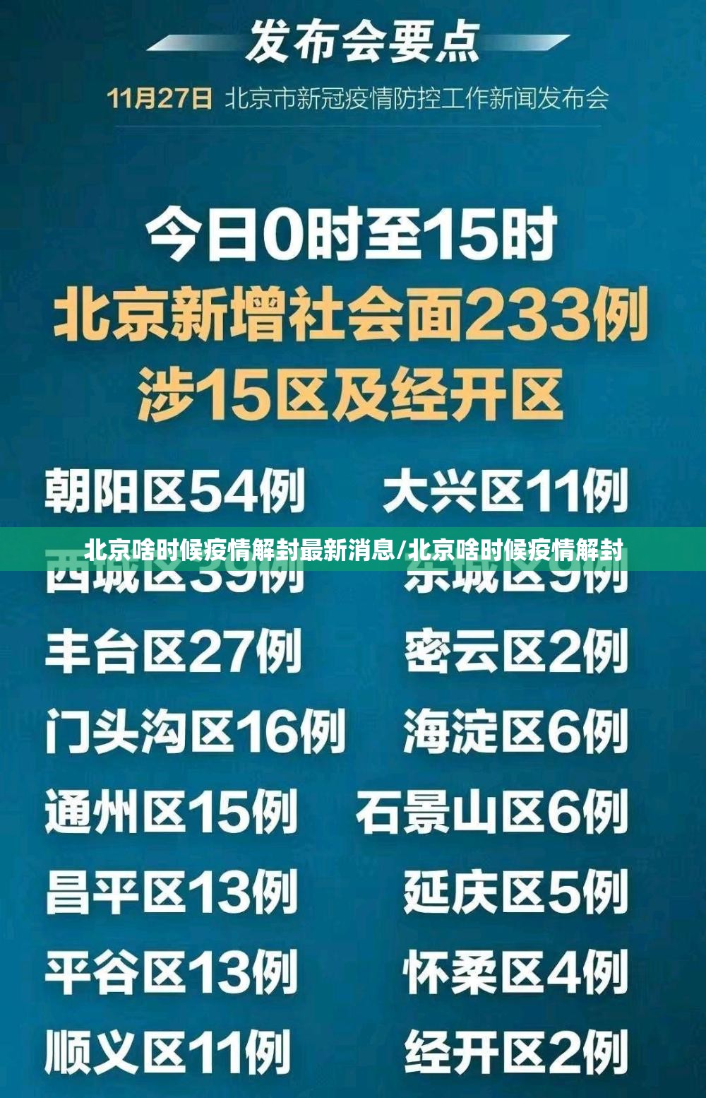 北京啥时候疫情解封最新消息/北京啥时候疫情解封