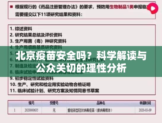 北京疫苗安全吗？科学解读与公众关切的理性分析