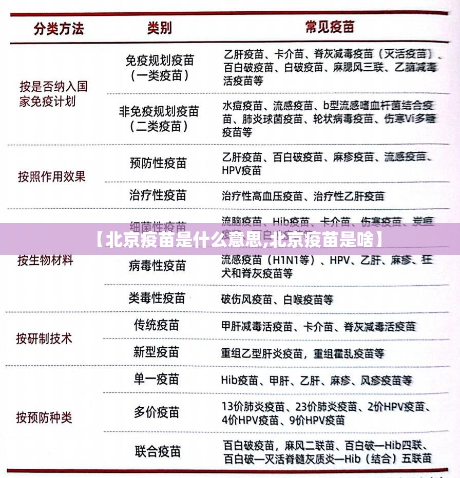 【北京疫苗是什么意思,北京疫苗是啥】