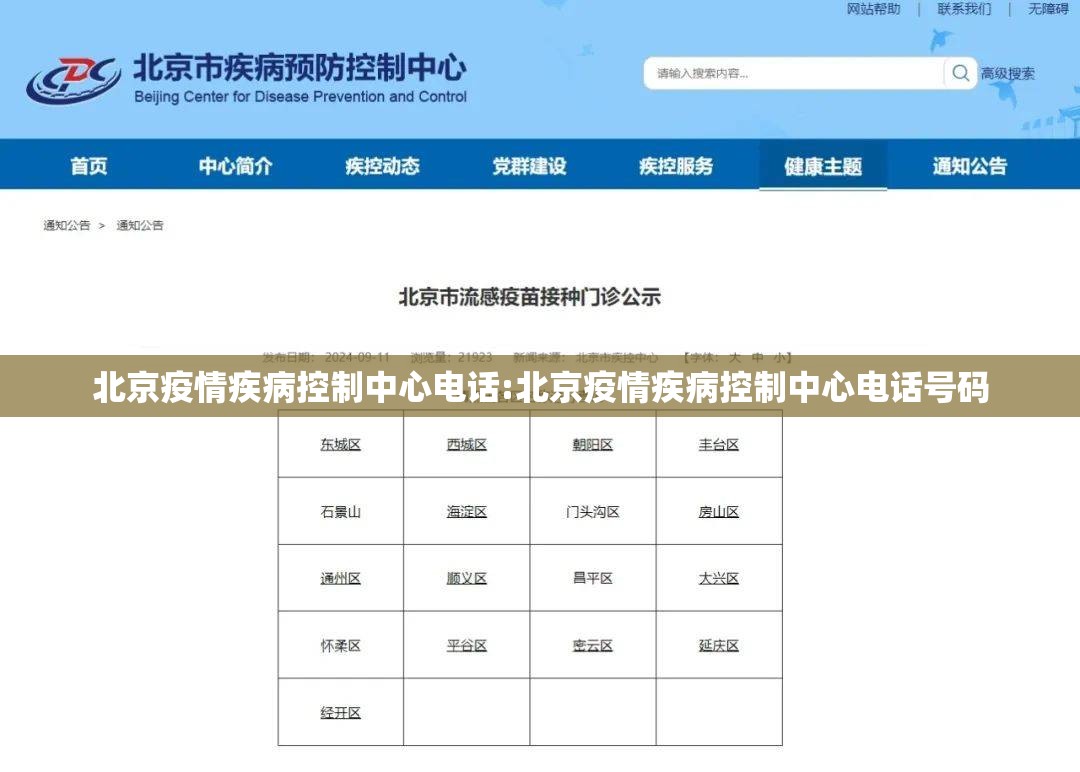 北京疫情疾病控制中心电话:北京疫情疾病控制中心电话号码
