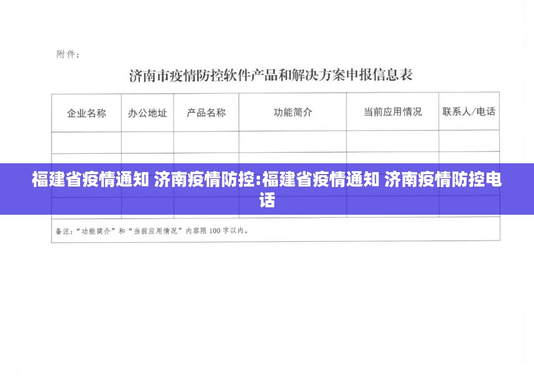 福建省疫情通知 济南疫情防控:福建省疫情通知 济南疫情防控电话