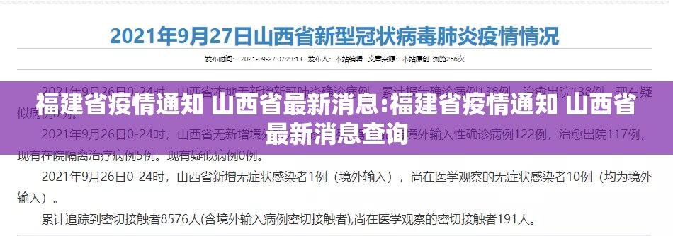 福建省疫情通知 山西省最新消息:福建省疫情通知 山西省最新消息查询