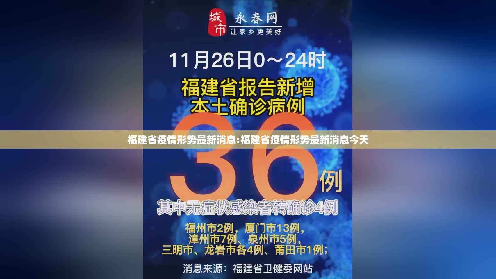 福建省疫情形势最新消息:福建省疫情形势最新消息今天