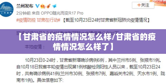 【甘肃省的疫情情况怎么样/甘肃省的疫情情况怎么样了】