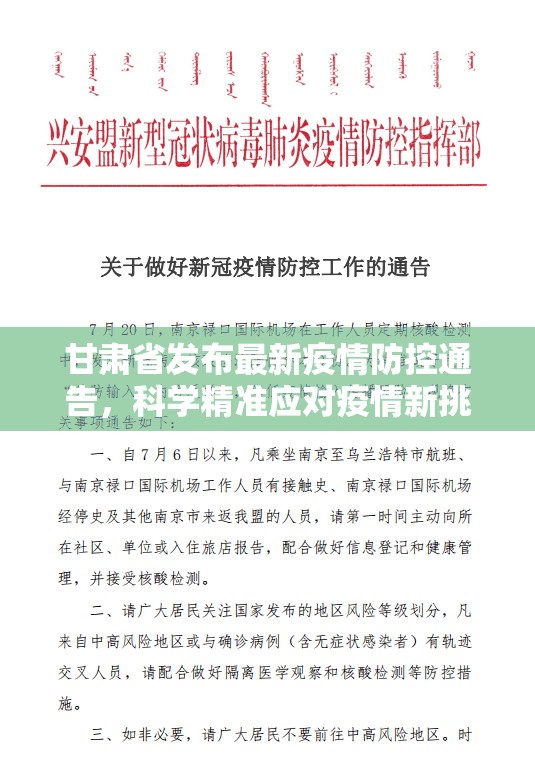 甘肃省发布最新疫情防控通告，科学精准应对疫情新挑战
