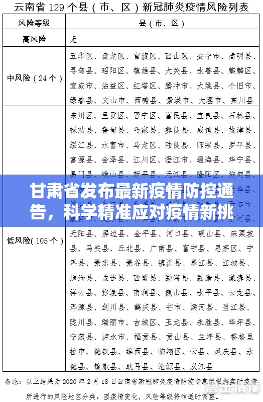 甘肃省发布最新疫情防控通告，科学精准应对疫情新挑战