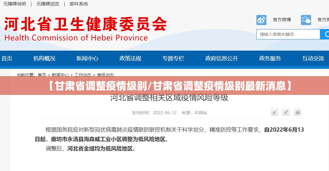 【甘肃省调整疫情级别/甘肃省调整疫情级别最新消息】