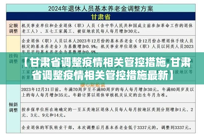 【甘肃省调整疫情相关管控措施,甘肃省调整疫情相关管控措施最新】