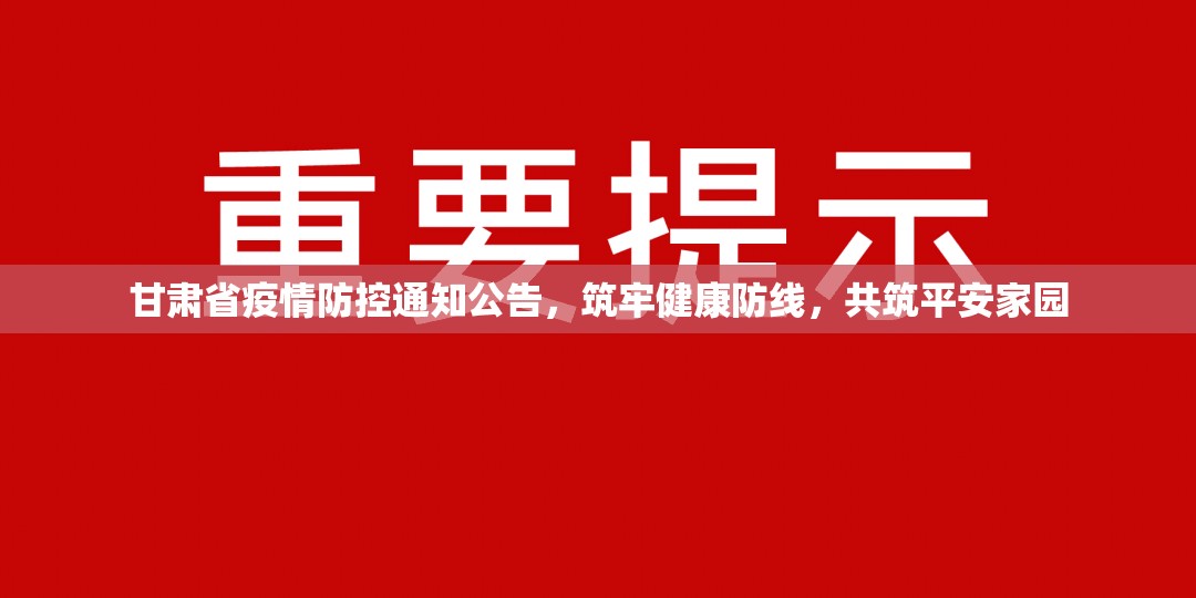 甘肃省疫情防控通知公告，筑牢健康防线，共筑平安家园