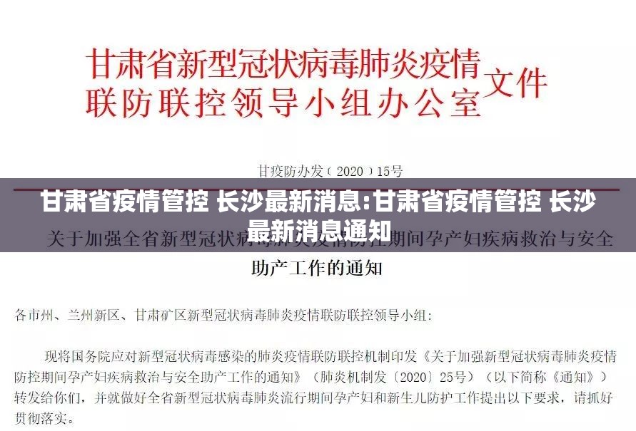 甘肃省疫情管控 长沙最新消息:甘肃省疫情管控 长沙最新消息通知