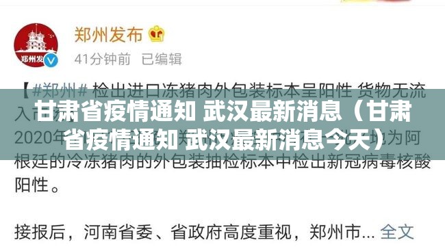 甘肃省疫情通知 武汉最新消息（甘肃省疫情通知 武汉最新消息今天）