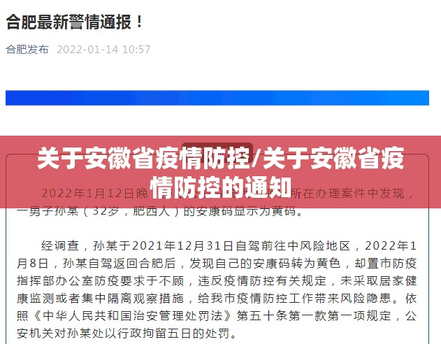 关于安徽省疫情防控/关于安徽省疫情防控的通知