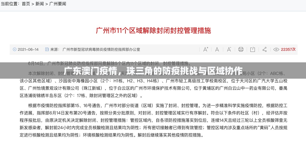 广东澳门疫情，珠三角的防疫挑战与区域协作