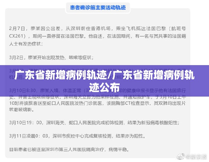 广东省新增病例轨迹/广东省新增病例轨迹公布