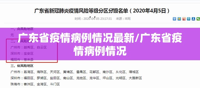 广东省疫情病例情况最新/广东省疫情病例情况