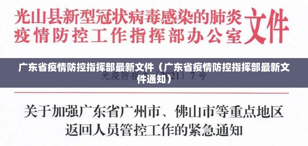 广东省疫情防控指挥部最新文件（广东省疫情防控指挥部最新文件通知）