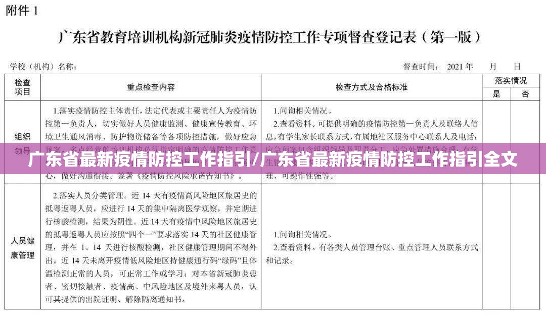 广东省最新疫情防控工作指引/广东省最新疫情防控工作指引全文