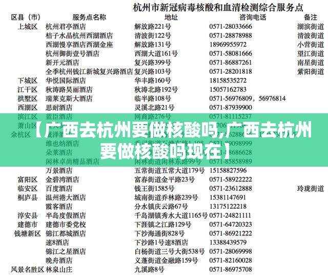 【广西去杭州要做核酸吗,广西去杭州要做核酸吗现在】