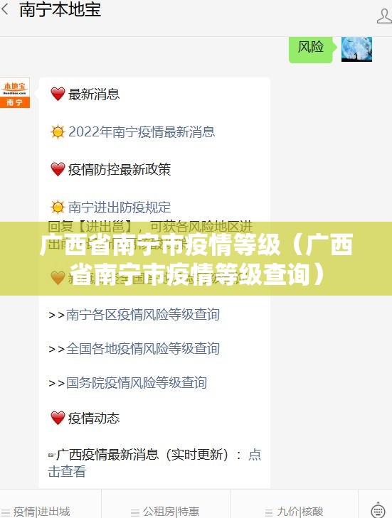 广西省南宁市疫情等级（广西省南宁市疫情等级查询）