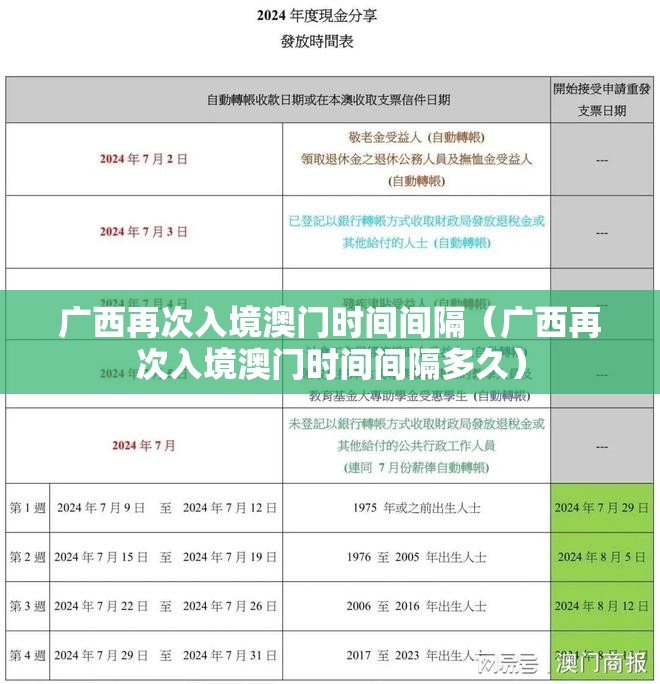 广西再次入境澳门时间间隔（广西再次入境澳门时间间隔多久）