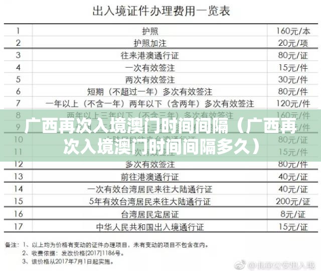 广西再次入境澳门时间间隔（广西再次入境澳门时间间隔多久）